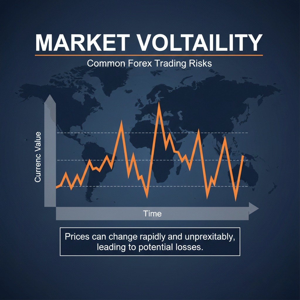 A line graph showing sharp upward and downward price movements to represent market volatility.