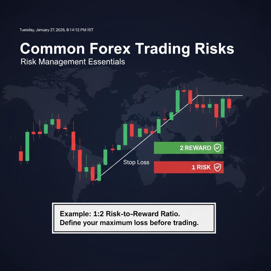 An infographic showing a 1_2 risk-to-reward ratio on a price chart with a stop-loss.