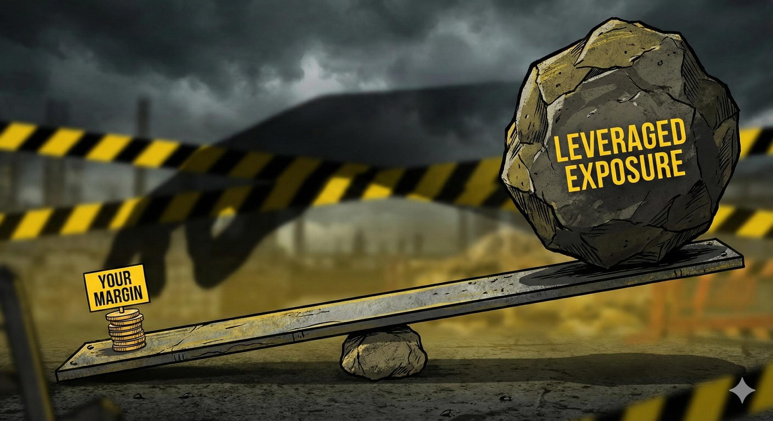 A conceptual illustration showing a dangerous leverage situation.