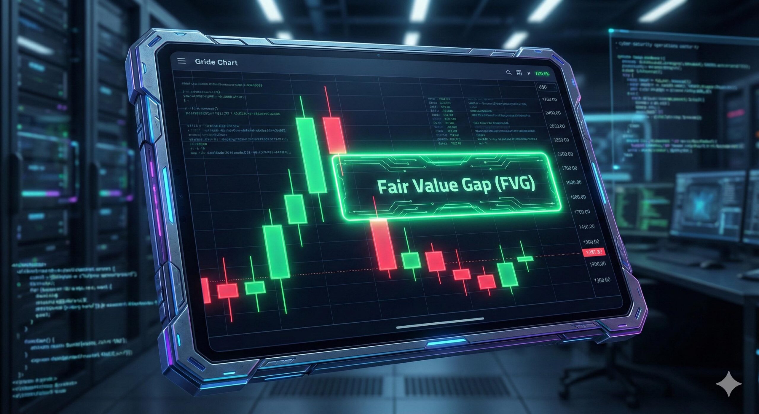 Forex chart displaying a Fair Value Gap (FVG) pattern for educational analysis.