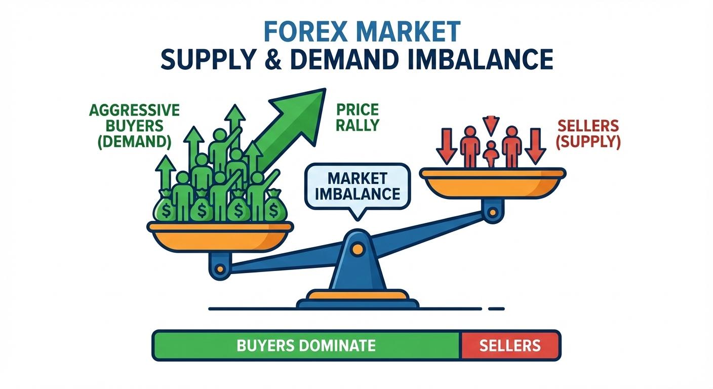 Forex market supply and demand imbalance diagram