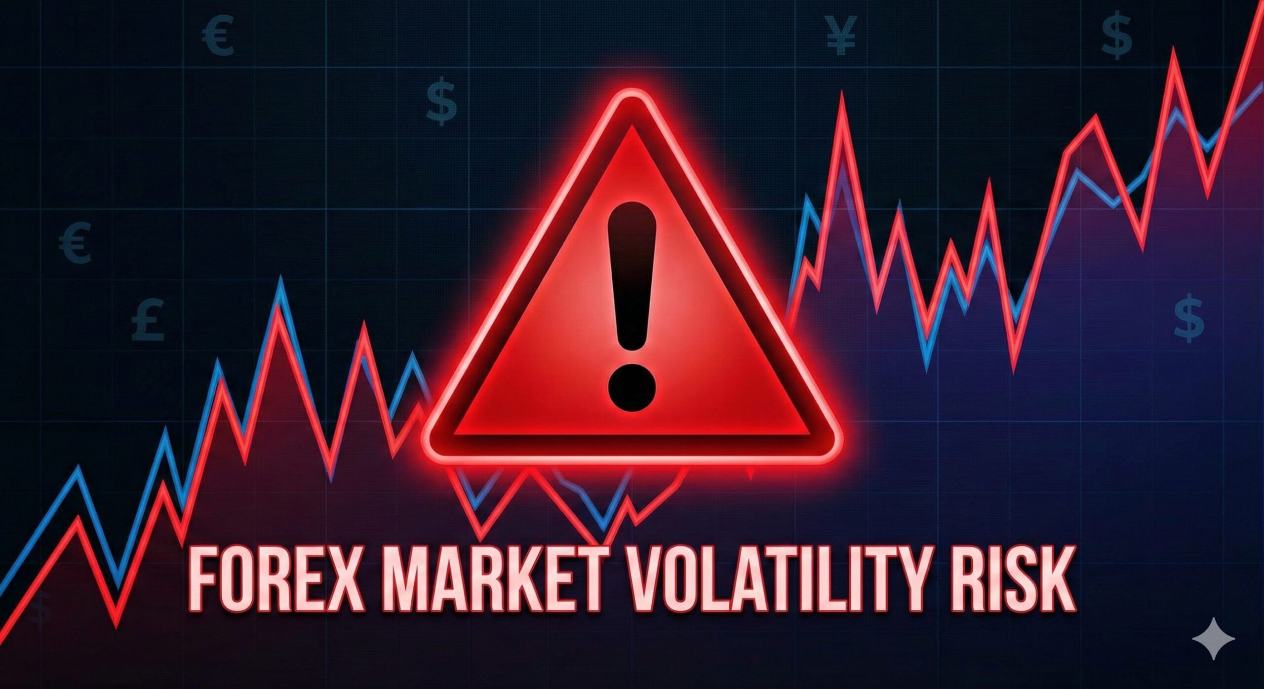 Forex market volatility risk warning chart illustration