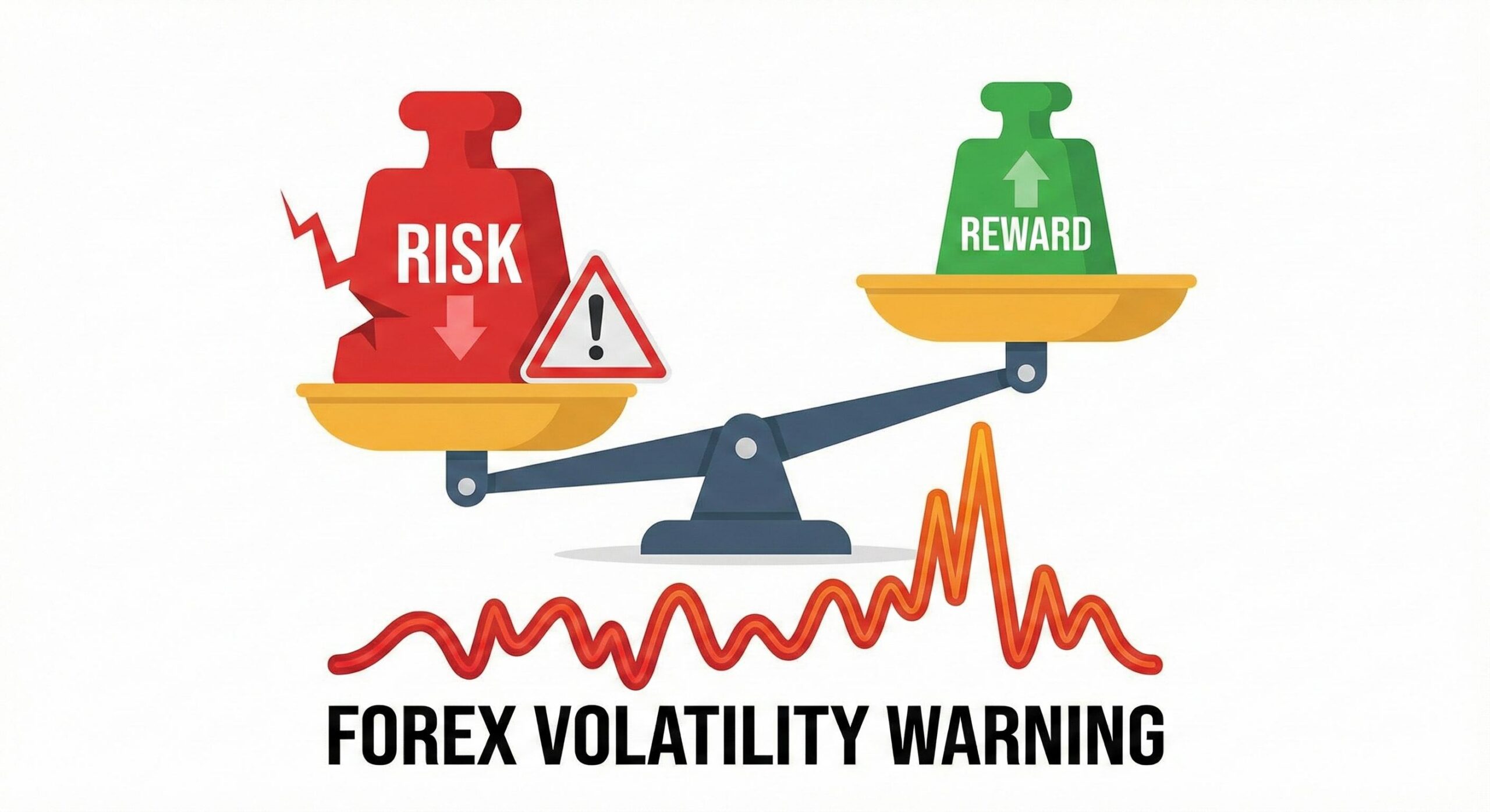 Forex trading risk warning and volatility illustration