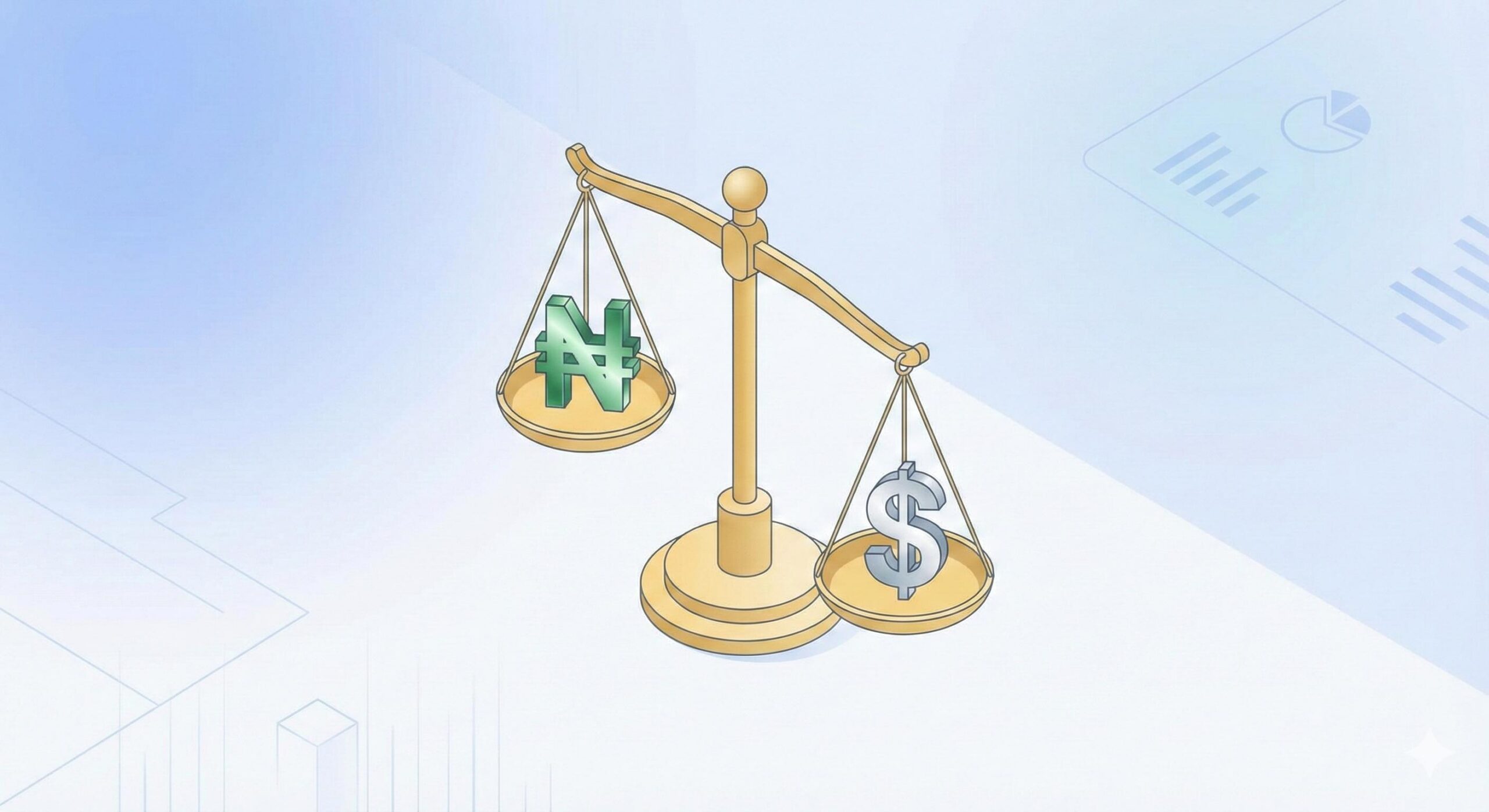 Nigerian Naira and US Dollar currency exchange illustration for forex education.