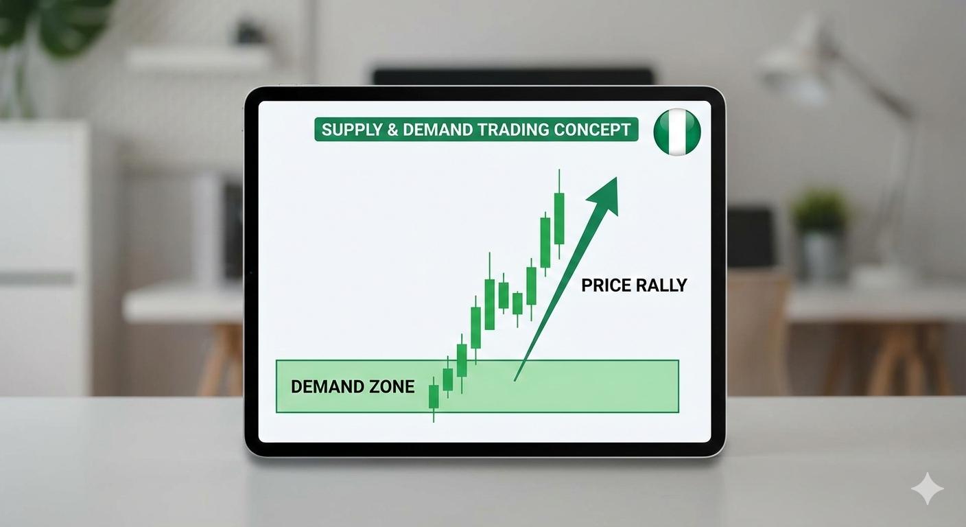 Supply and demand zone trading chart concept for Nigerian beginners