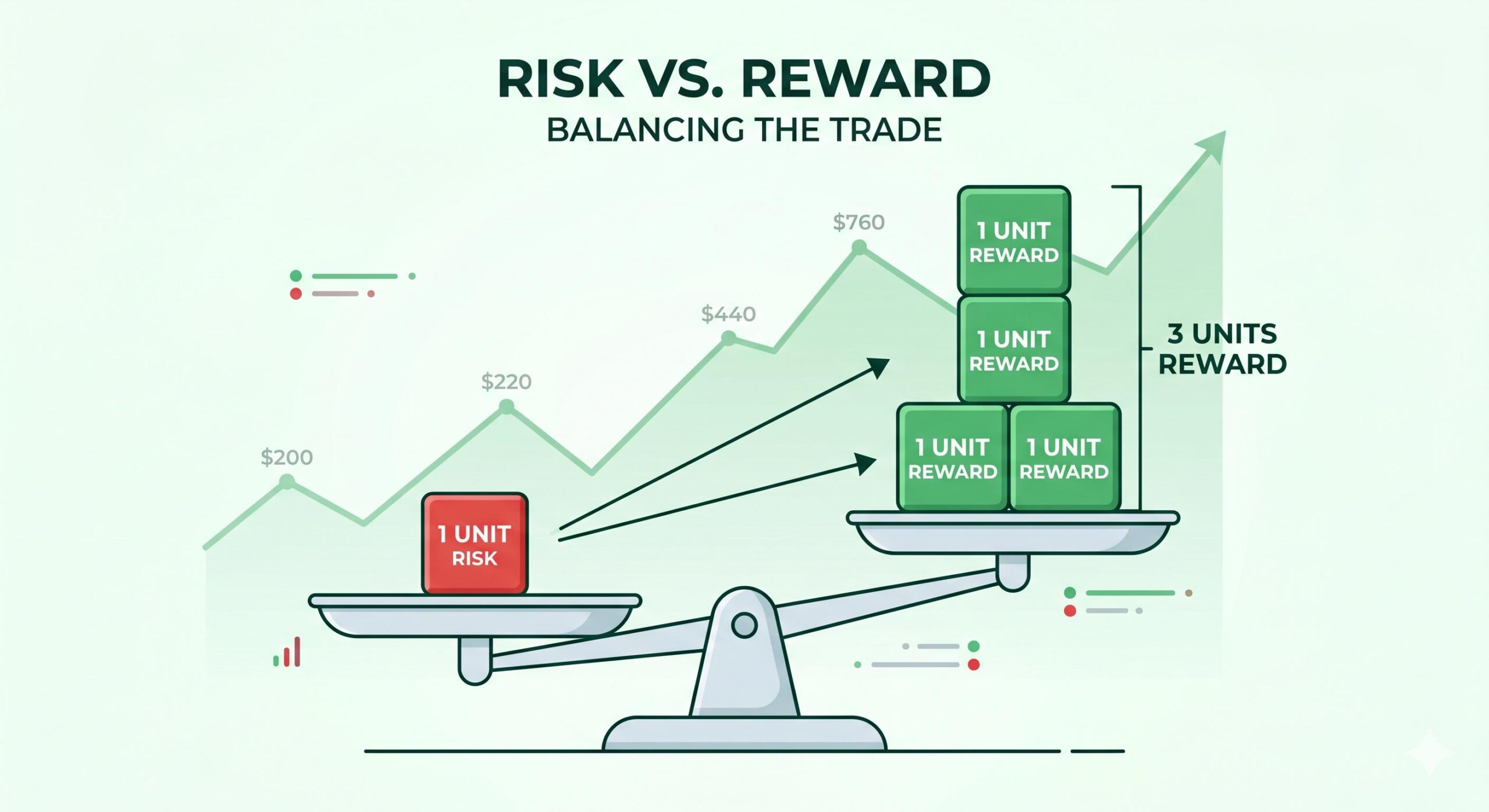 A conceptual infographic illustrating a favorable 1_3 risk-to-reward ratio for a Forex trade.