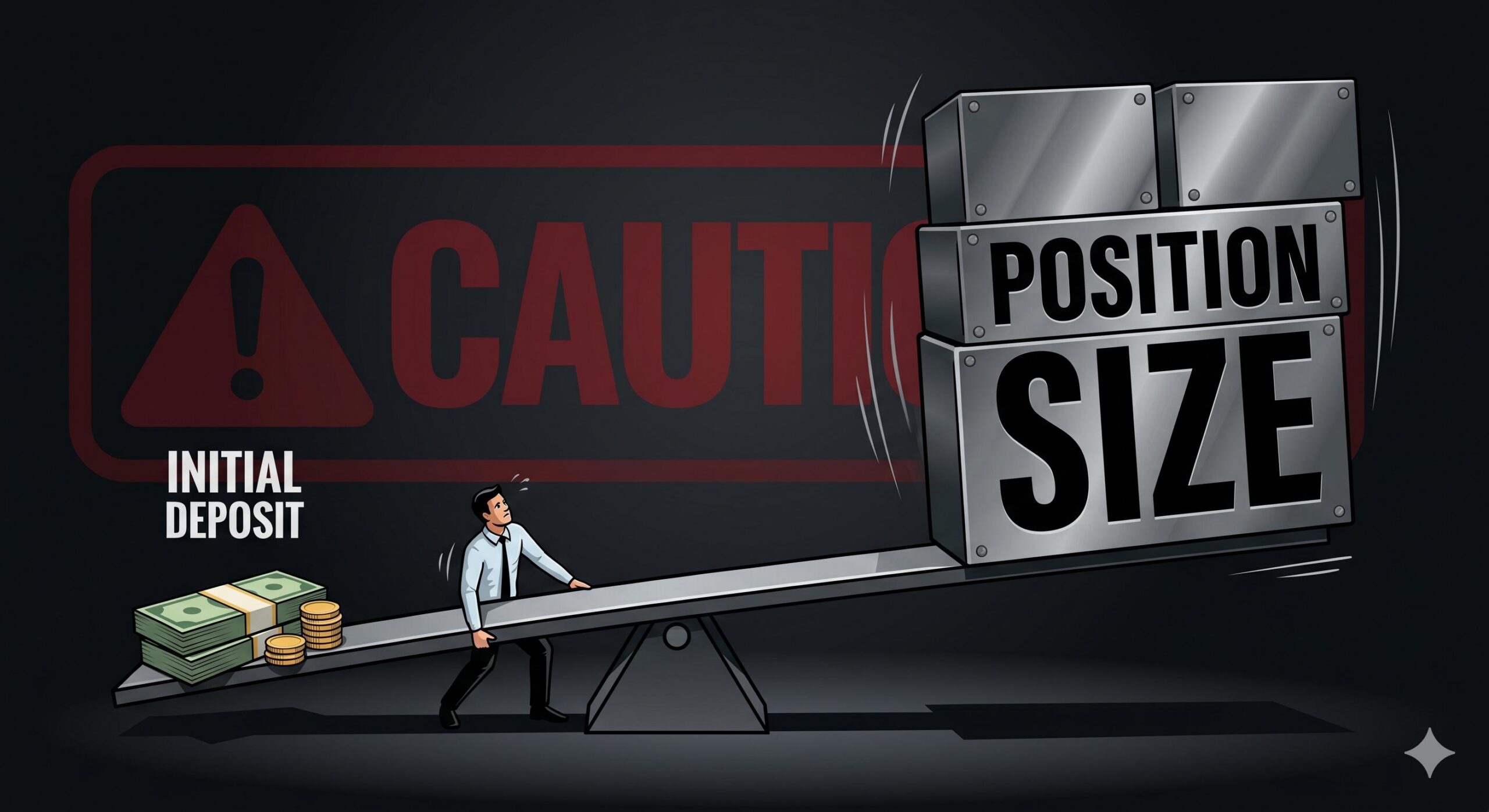Conceptual illustration of a figure struggling with the magnified risk of high leverage.