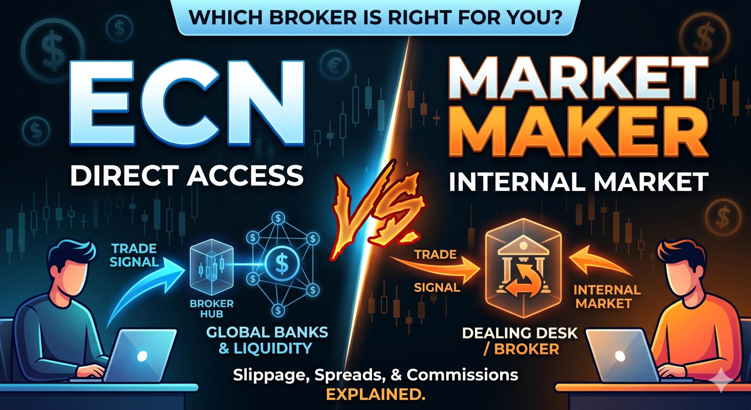 ECN vs Market Maker Broker Explained: A Beginner’s Guide to Forex Order Execution