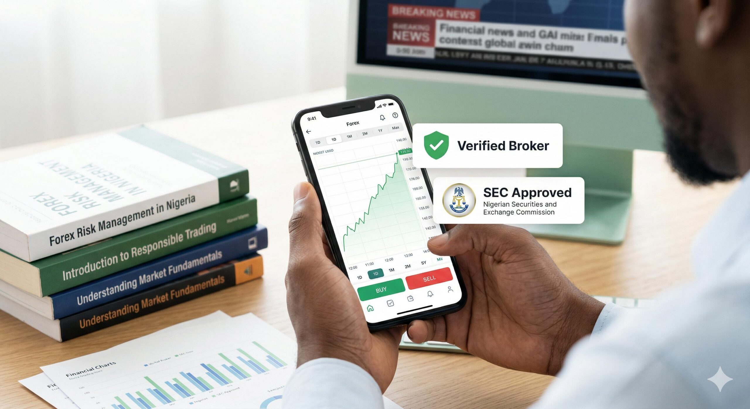 Person safely trading with SEC-approved broker.
