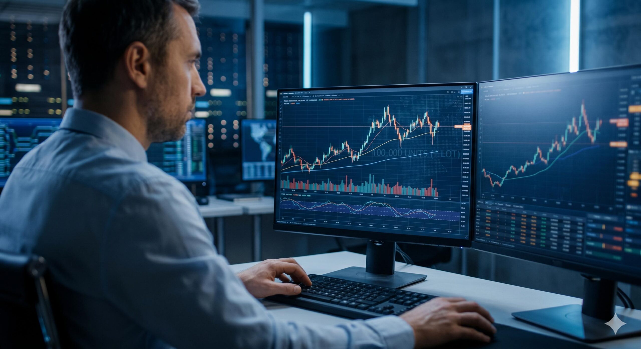 A detailed workstation visualization of trading standard contract volumes professionally.