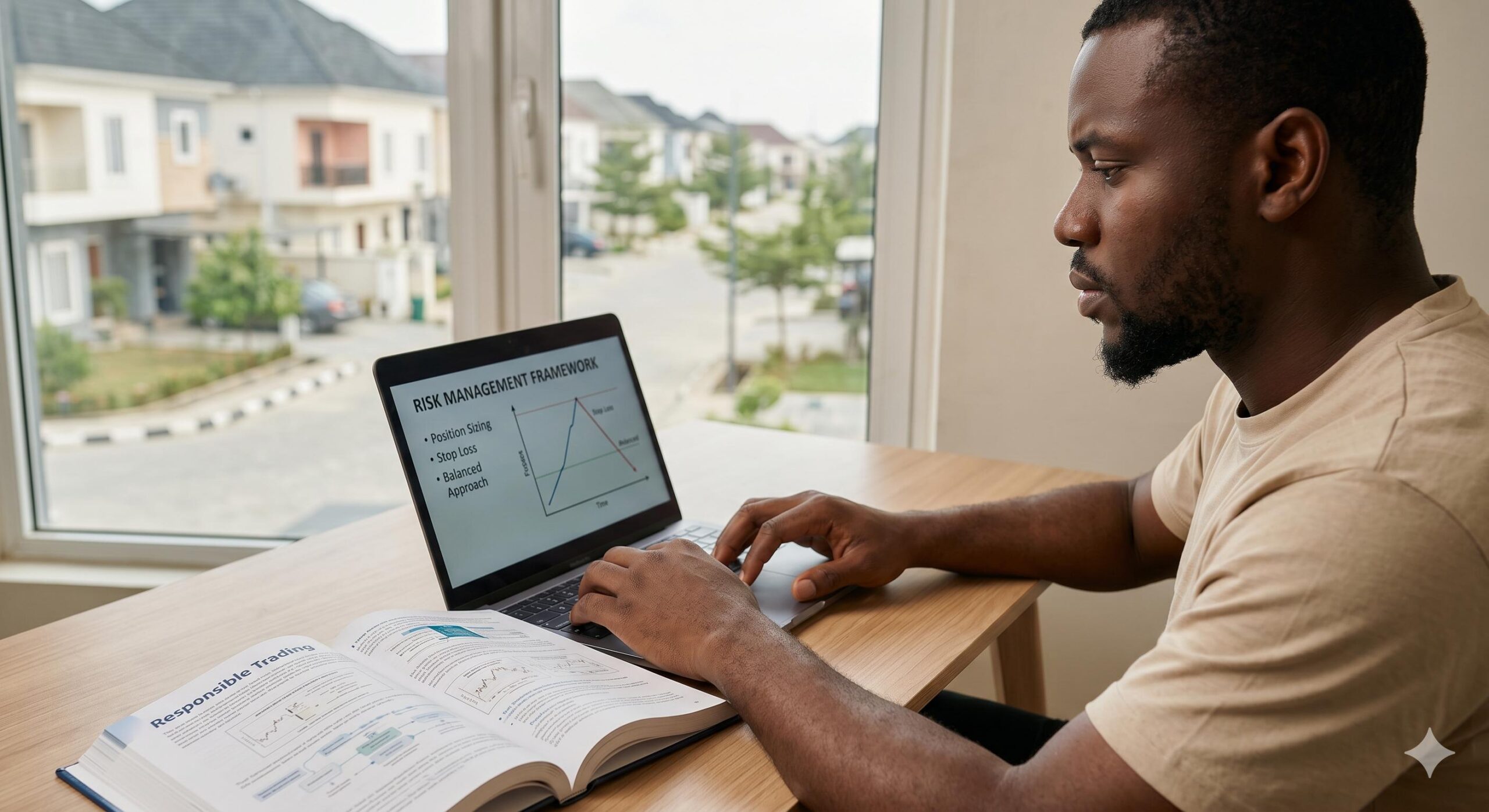 Focused trader studies risk management