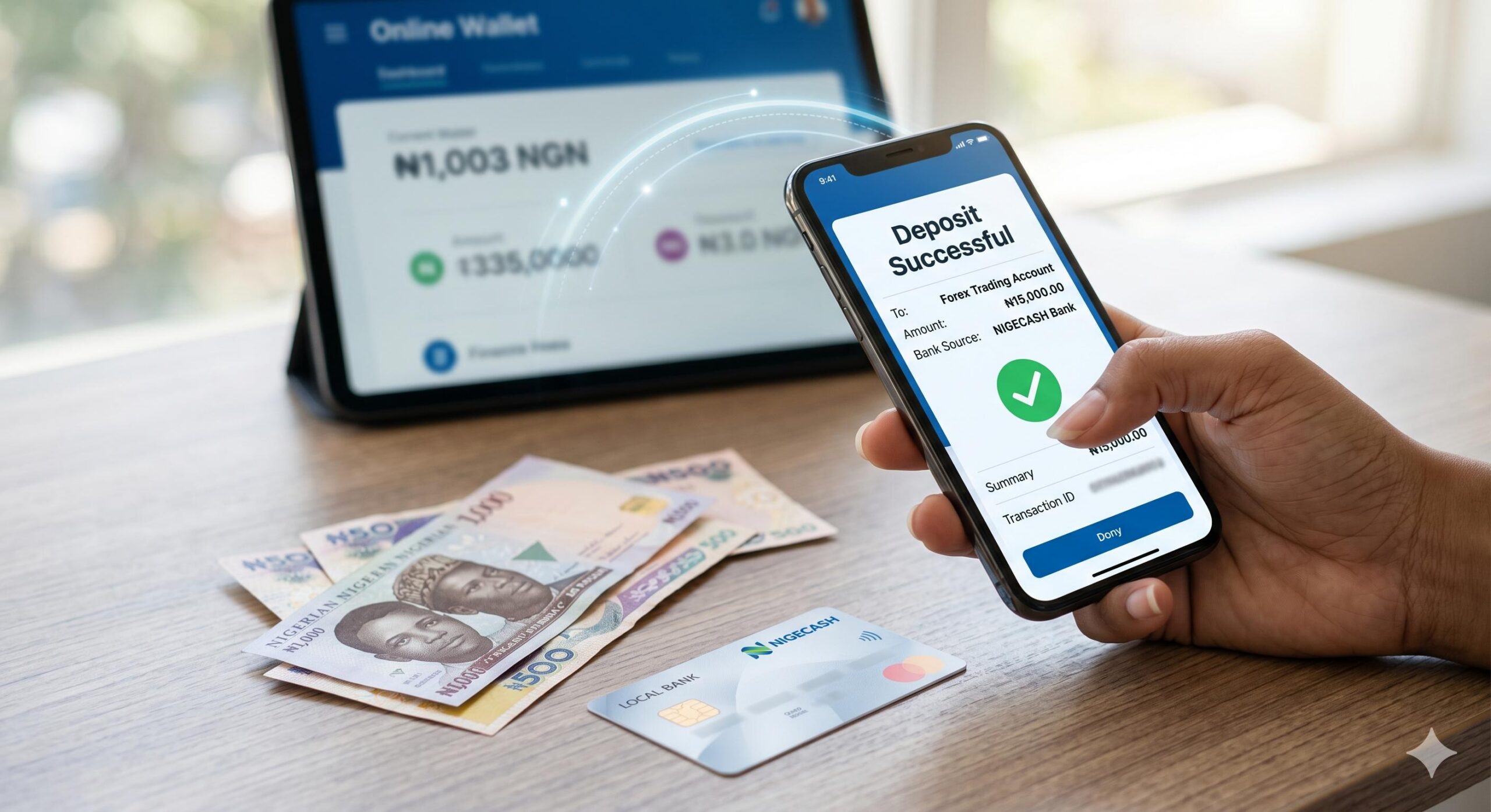 Local Nigerian bank transfer depositing Naira into a forex account